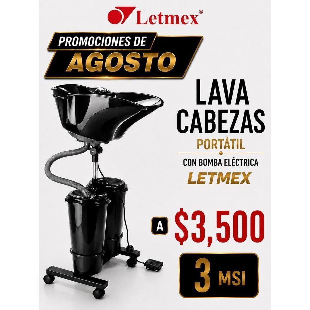Lava Cabezas Portátil con Bomba Eléctrica Letmex BCS143