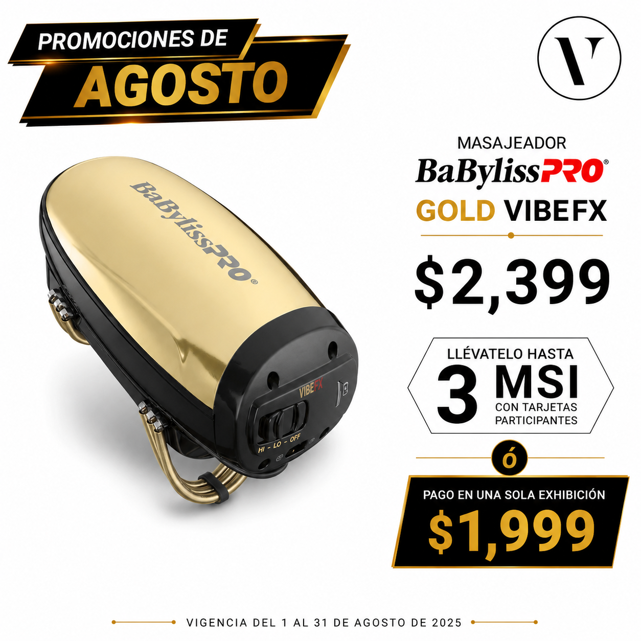 Masajeador VibeFx Gold BabylissPro