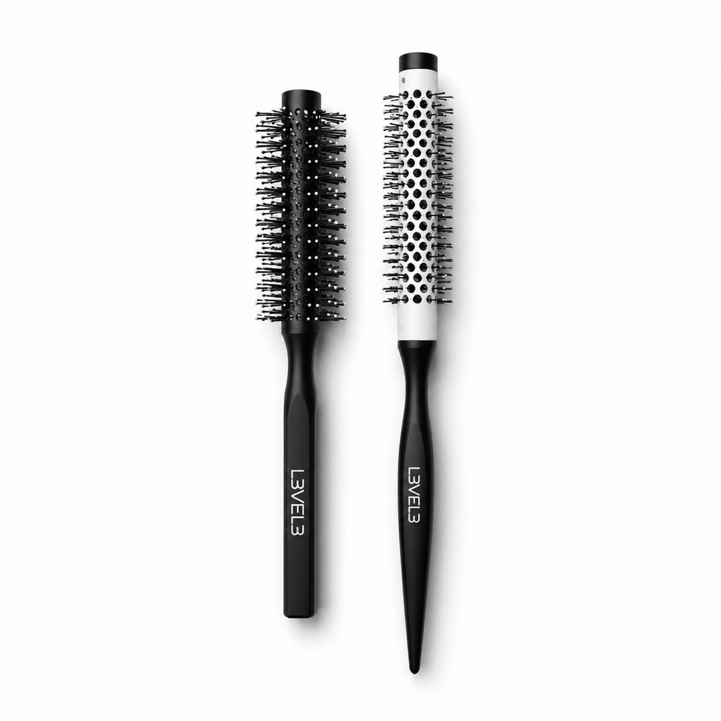 Set de Cepillos Redondos 2PZ Level3 (Wooden Round Brush Set)