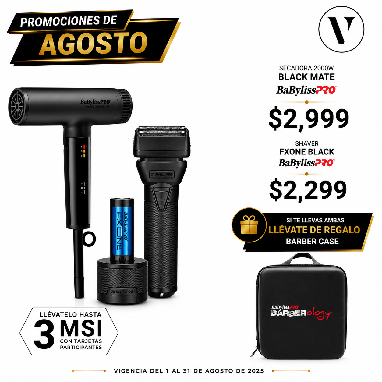 Combo Secadora Nano Titanium + Shaver + Maletín Regalo