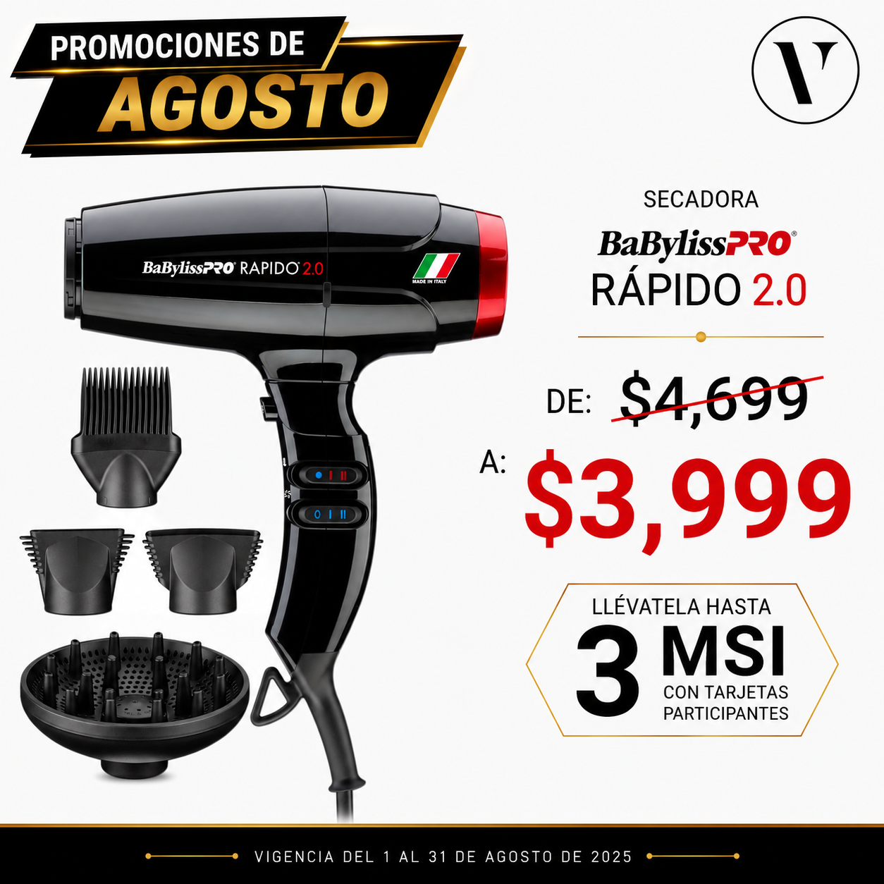 Secadora Rapido 2.0  Black BabylissPro
